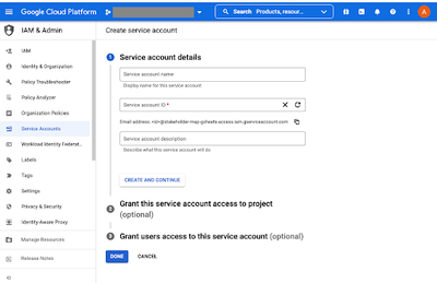 Create a service account for your project on Google Cloud Platform.